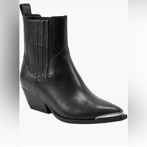 Marc Fisher Black Leather Heeled Boots